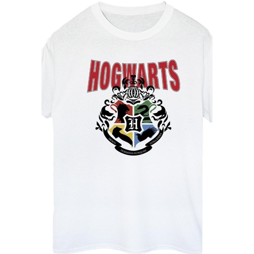 Abbigliamento Donna T-shirts a maniche lunghe Harry Potter Hogwarts Emblem Bianco