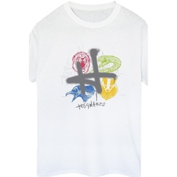 Abbigliamento Donna T-shirts a maniche lunghe Harry Potter Emblems H Spray Bianco