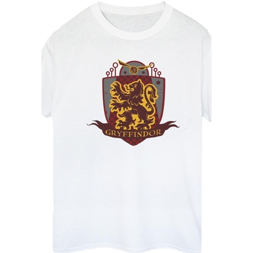 Abbigliamento Donna T-shirts a maniche lunghe Harry Potter Gryffindor Chest Badge Bianco