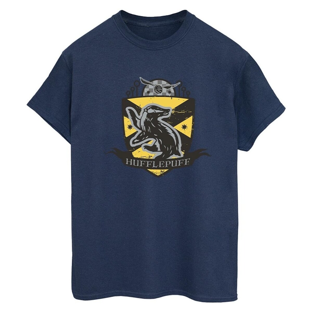 Abbigliamento Donna T-shirts a maniche lunghe Harry Potter Hufflepuff Chest Badge Blu