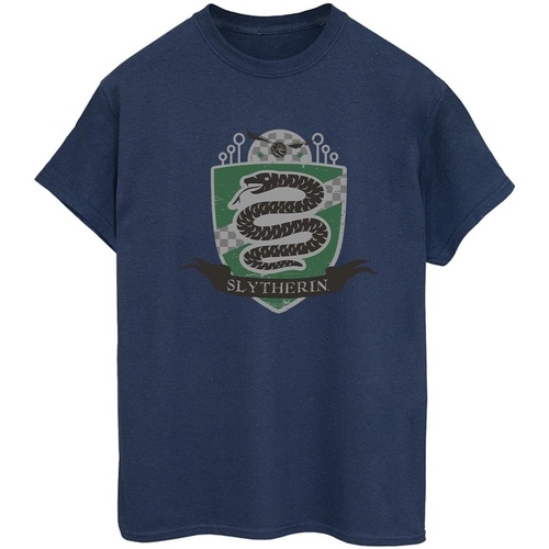 Abbigliamento Donna T-shirts a maniche lunghe Harry Potter Slytherin Chest Badge Blu