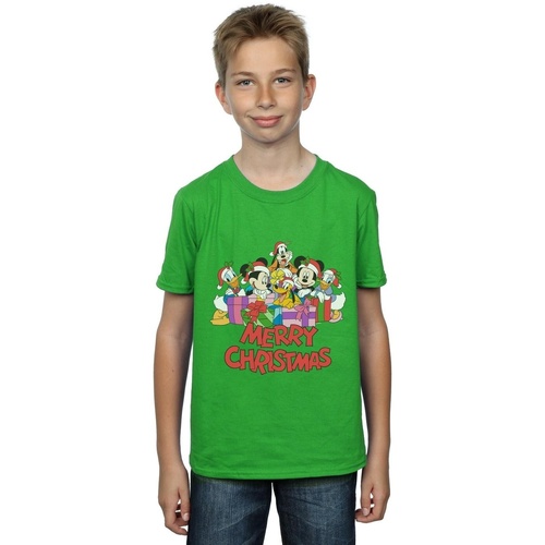 Abbigliamento Bambino T-shirt maniche corte Disney Mickey Mouse And Friends Christmas Verde