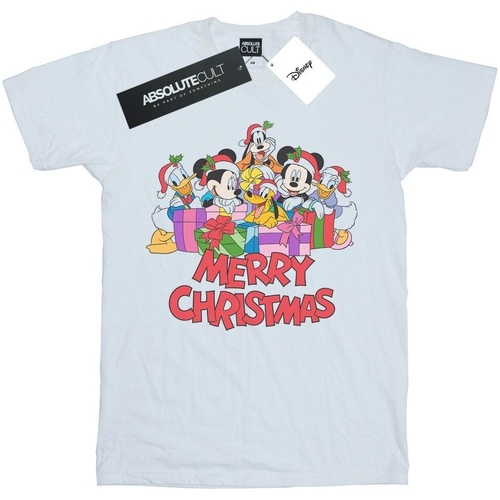 Abbigliamento Bambino T-shirt maniche corte Disney Mickey Mouse And Friends Christmas Bianco