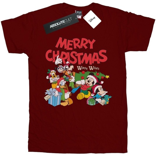 Abbigliamento Bambino T-shirt maniche corte Disney Mickey And Friends Winter Wishes Multicolore