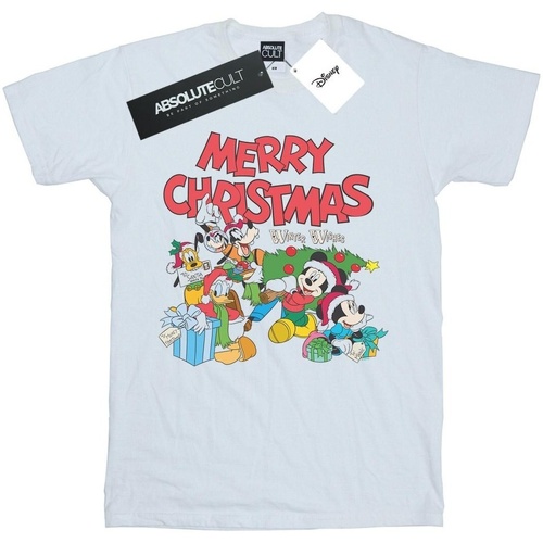Abbigliamento Bambino T-shirt maniche corte Disney Mickey And Friends Winter Wishes Bianco
