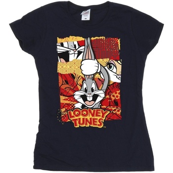 Abbigliamento Donna T-shirts a maniche lunghe Dessins Animés Bugs Rabbit Comic New Year Blu