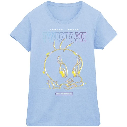 Abbigliamento Donna T-shirts a maniche lunghe Dessins Animés Tweety Glitch Blu