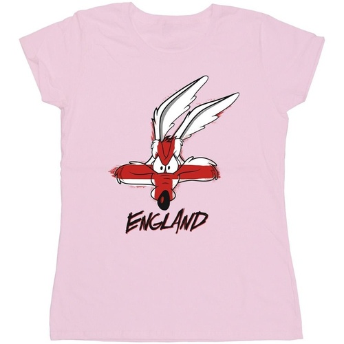 Abbigliamento Donna T-shirts a maniche lunghe Dessins Animés Coyote England Face Rosso