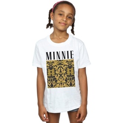Abbigliamento Bambina T-shirts a maniche lunghe Disney Minnie Mouse Baroque Pattern Bianco