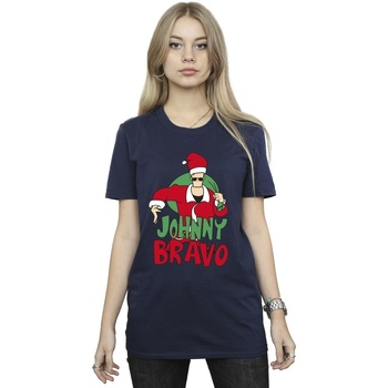 Abbigliamento Donna T-shirts a maniche lunghe Johnny Bravo Johnny Christmas Blu