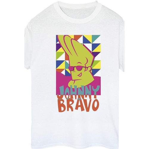 Abbigliamento Donna T-shirts a maniche lunghe Johnny Bravo Multi Triangles Pop Art Bianco