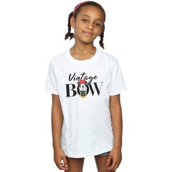Abbigliamento Bambina T-shirts a maniche lunghe Disney Minnie Mouse Vintage Bow Bianco