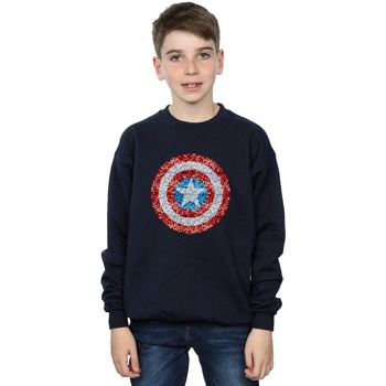 Abbigliamento Bambino Felpe Marvel Captain America Pixelated Shield Blu