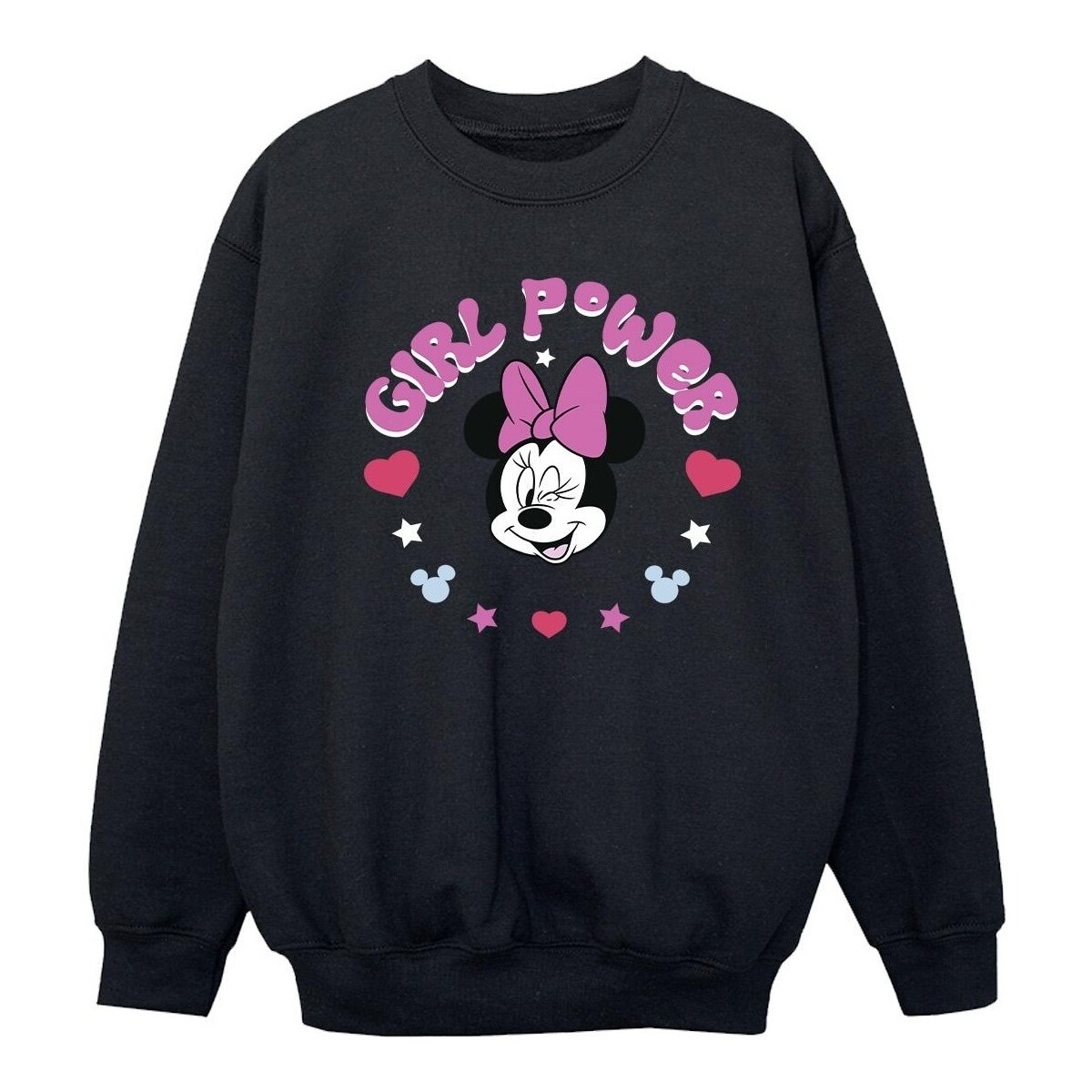 Abbigliamento Bambina Felpe Disney Minnie Mouse Girl Power Nero