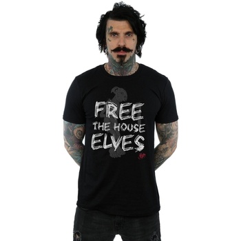 Abbigliamento Uomo T-shirts a maniche lunghe Harry Potter Dobby Free The House Elves Nero