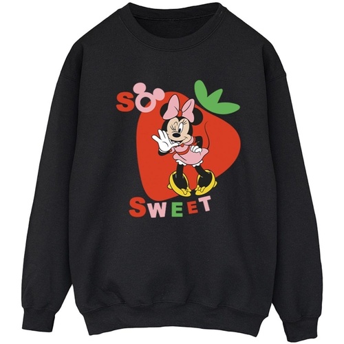 Abbigliamento Donna Felpe Disney Minnie Mouse So Sweet Strawberry Nero