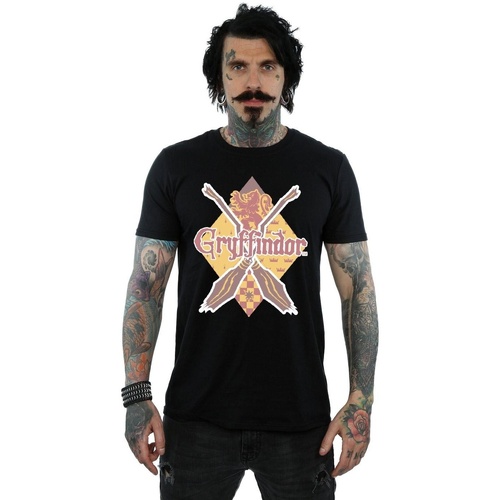 Abbigliamento Uomo T-shirts a maniche lunghe Harry Potter Gryffindor Lozenge Nero