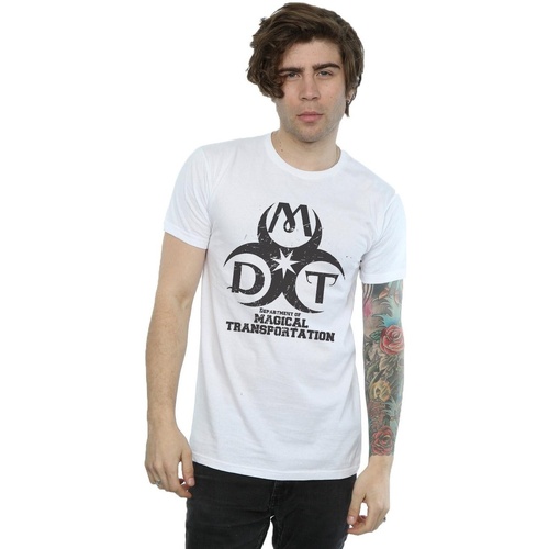 Abbigliamento Uomo T-shirts a maniche lunghe Harry Potter Department Of Magical Transportation Logo Bianco