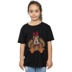 Abbigliamento Bambina T-shirts a maniche lunghe Disney Minnie Mouse Thanksgiving Turkey Costume Nero