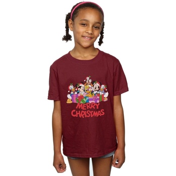 Abbigliamento Bambina T-shirts a maniche lunghe Disney Mickey Mouse And Friends Christmas Multicolore