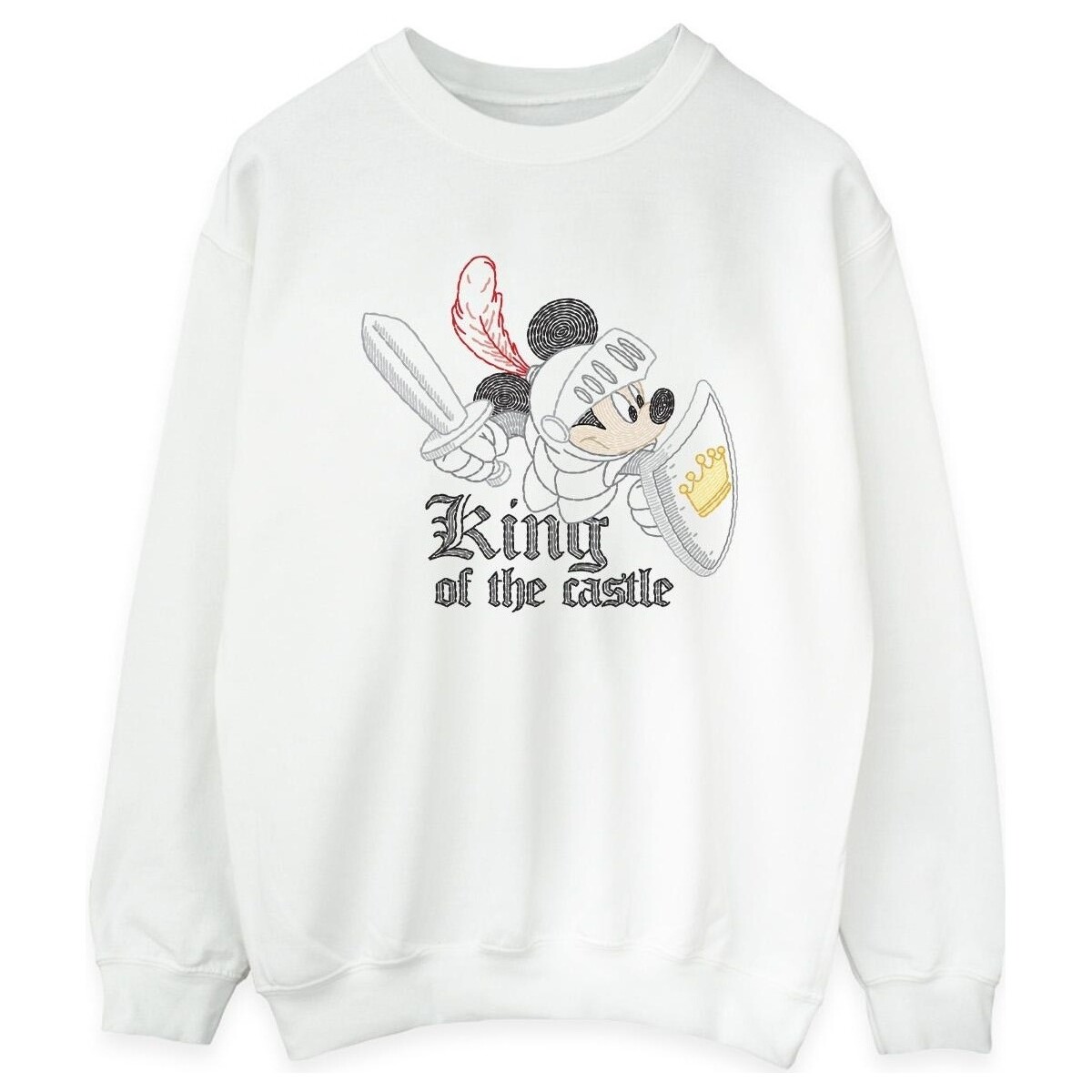 Abbigliamento Donna Felpe Disney Mickey Mouse King Of The Castle Bianco