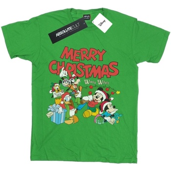 Abbigliamento Bambina T-shirts a maniche lunghe Disney Mickey And Friends Winter Wishes Verde