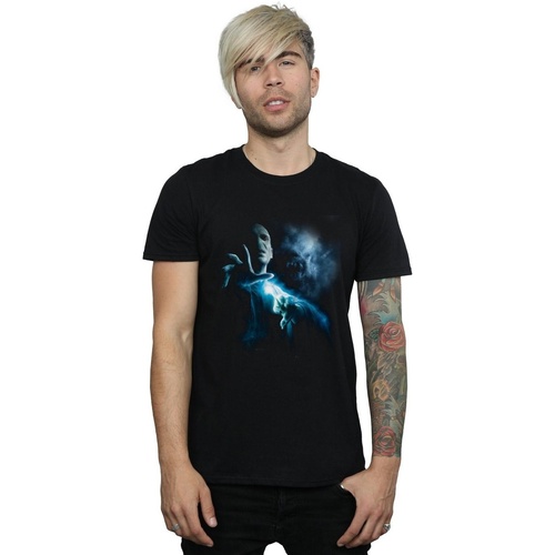 Abbigliamento Uomo T-shirts a maniche lunghe Harry Potter Voldemort Shadow Nero