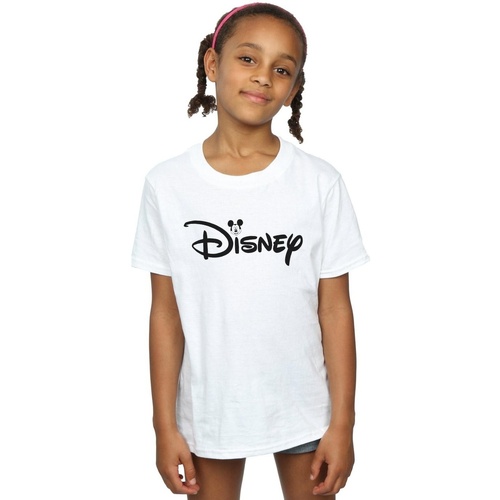 Abbigliamento Bambina T-shirts a maniche lunghe Disney Mickey Mouse Head Logo Bianco