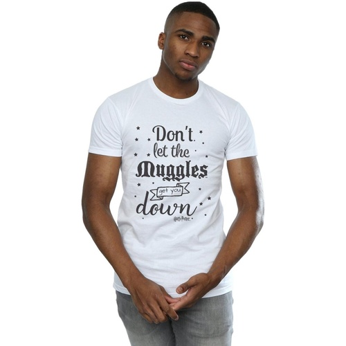 Abbigliamento Uomo T-shirts a maniche lunghe Harry Potter Don't Let The Muggles Bianco
