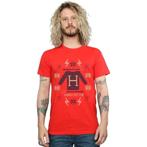 Abbigliamento Uomo T-shirts a maniche lunghe Harry Potter Christmas Knit Rosso