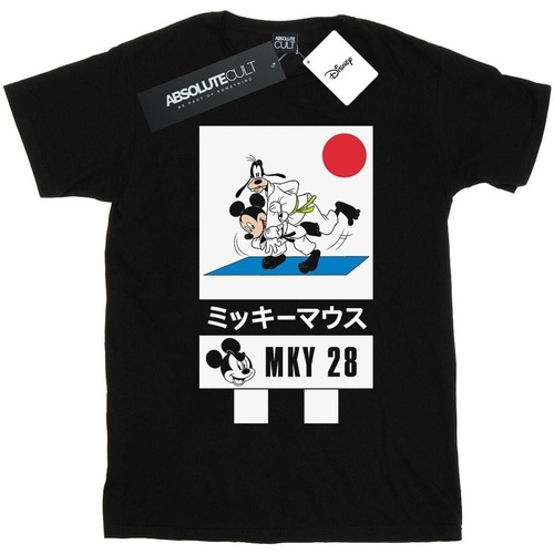 Abbigliamento Bambina T-shirts a maniche lunghe Disney Mickey And Goofy Karate Nero