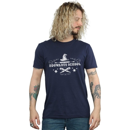 Abbigliamento Uomo T-shirts a maniche lunghe Harry Potter Hogwarts First Year Blu