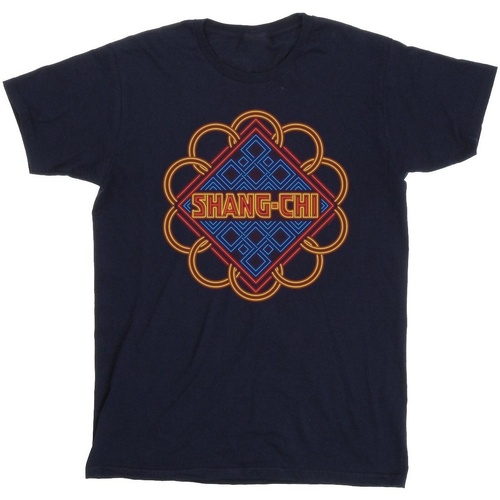 Abbigliamento Bambino T-shirt maniche corte Marvel Shang-Chi And The Legend Of The Ten Rings Neon Ring Logo Blu