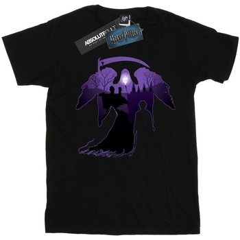 Abbigliamento Uomo T-shirts a maniche lunghe Harry Potter Graveyard Silhouette Nero
