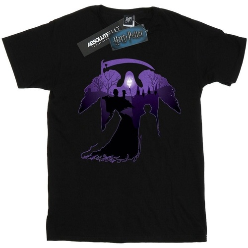 Abbigliamento Uomo T-shirts a maniche lunghe Harry Potter Graveyard Silhouette Nero