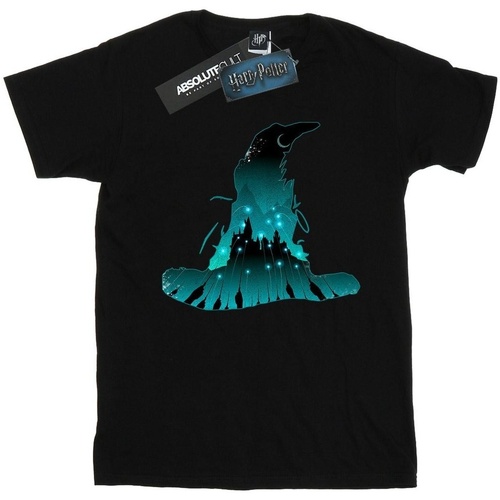 Abbigliamento Uomo T-shirts a maniche lunghe Harry Potter Hogwarts Silhouette Nero