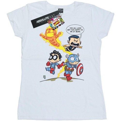 Abbigliamento Donna T-shirts a maniche lunghe Marvel Avengers Invaders Cartoon Bianco