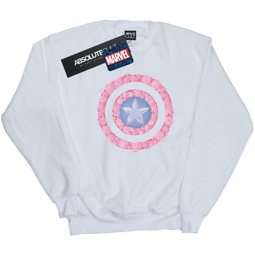 Abbigliamento Bambina Felpe Marvel Captain America Flowers Shield Bianco