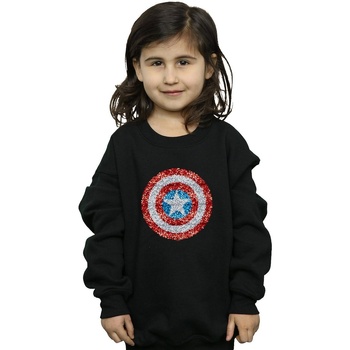 Abbigliamento Bambina Felpe Marvel Captain America Pixelated Shield Nero