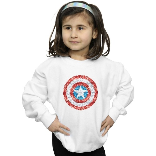 Abbigliamento Bambina Felpe Marvel Captain America Pixelated Shield Bianco