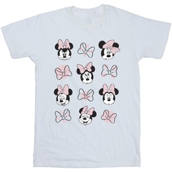 Abbigliamento Bambina T-shirts a maniche lunghe Disney Minnie Mouse Multiple Bianco