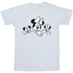 Abbigliamento Bambina T-shirts a maniche lunghe Disney Minnie Mouse Three Faces Bianco