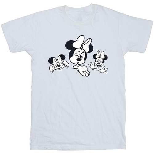 Abbigliamento Bambina T-shirts a maniche lunghe Disney Minnie Mouse Three Faces Bianco