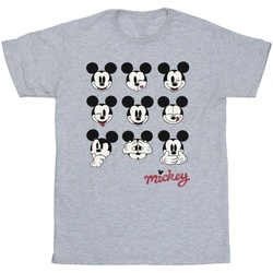 Abbigliamento Bambina T-shirts a maniche lunghe Disney Mickey Mouse Many Faces Grigio