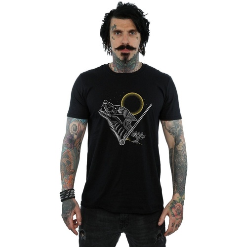Abbigliamento Uomo T-shirts a maniche lunghe Harry Potter Werewolf Line Art Nero