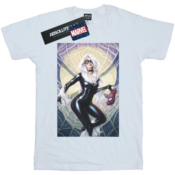 Abbigliamento Bambino T-shirt maniche corte Marvel Black Cat Artwork Bianco