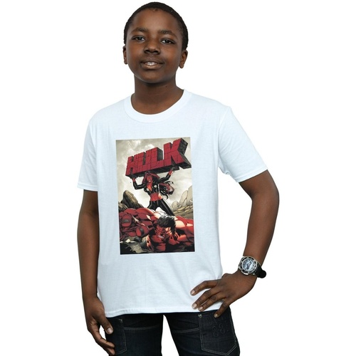 Abbigliamento Bambino T-shirt maniche corte Marvel Red Hulk Cover Bianco