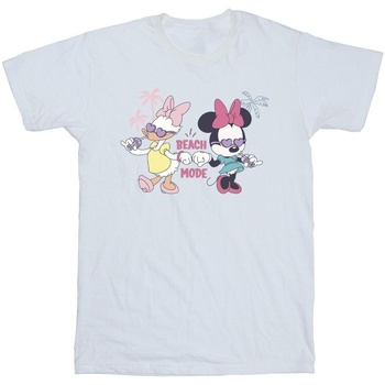 Abbigliamento Bambina T-shirts a maniche lunghe Disney Minnie Daisy Beach Mode Bianco