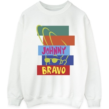 Abbigliamento Uomo Felpe Johnny Bravo Rectangle Pop Art Bianco