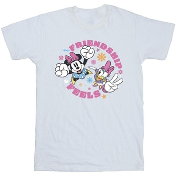 Abbigliamento Bambina T-shirts a maniche lunghe Disney Minnie Mouse Daisy Friendship Bianco